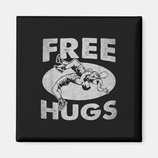 Worstelen - Funny Free Hugs Wrestling Magneet (Voorkant)