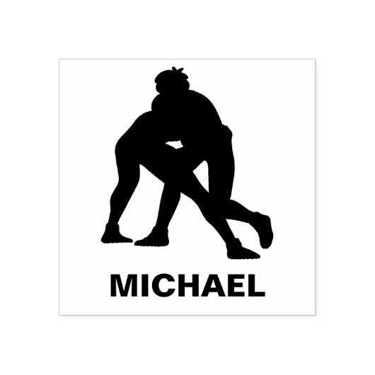 Worstelen gepersonaliseerde naam rubberstempel (Afrduk)