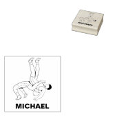 Worstelen gepersonaliseerde naam rubberstempel (Gestempeld)