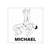 Worstelen gepersonaliseerde naam rubberstempel (Afrduk)