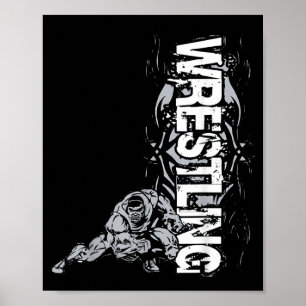 Worstelen Grafisch Sterke Worstelaar Voor Mannen V Poster