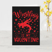 Worstelen is mijn Valentijn Rode Hart Valentijn Kaart (Gele Bloem)