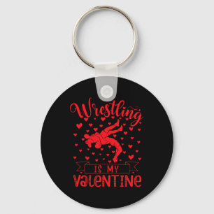 Worstelen is mijn Valentijn rode liefde hart Valen Sleutelhanger