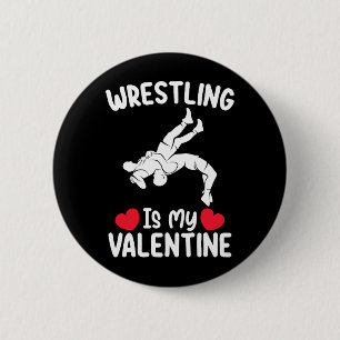 Worstelen is mijn Valentijnsdag sport Ronde Button 5,7 Cm