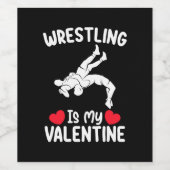 Worstelen is mijn Valentijnsdag sport Wijn Etiket (Enkel label)