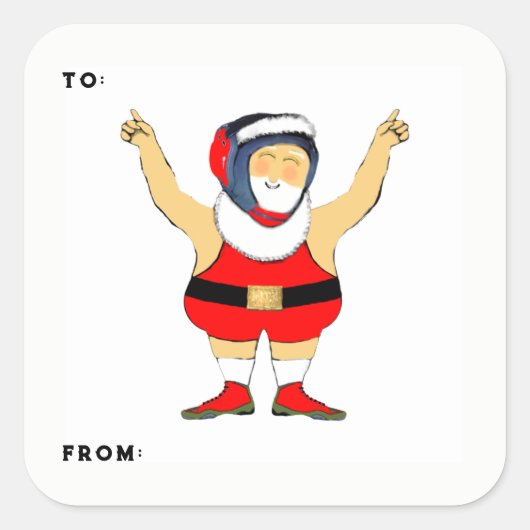 Worstelen Kerstcadeau Tags Vierkante Sticker (Voorkant)
