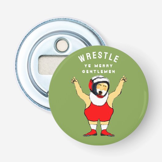 Worstelen Kerststokvulling Button Flesopener (Voorkant)