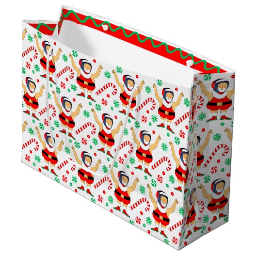 Worstelen Kerstvakantie Groot Cadeauzakje (Voorkant Gekanteld)