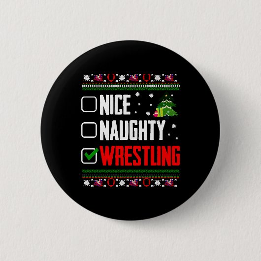 Worstelen Lelijke Kerstmis Ronde Button 5,7 Cm (Voorkant)