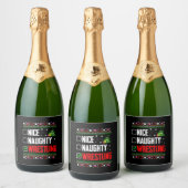 Worstelen Lelijke Kerstmis Sparkling Wijnetiket (Flessen)