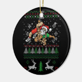 Worstelen Lelijke Kerstmis Wrestler Santa Reindeer Keramisch Ornament (Links)