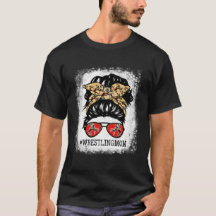 worstelen mam messy bun haar speler mam moeders da t-shirt