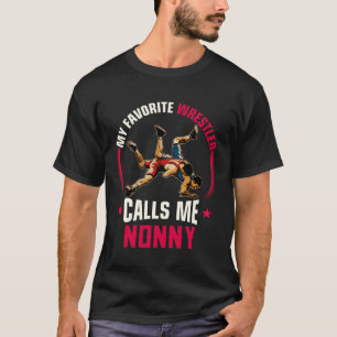 Worstelen Mannen Grappig Mijn Favoriete Worstelaar T-shirt