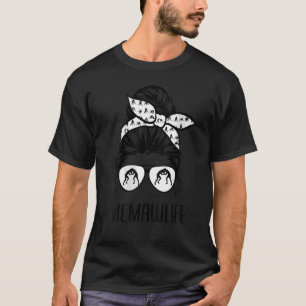 Worstelen Memaw Leven Messy Bun Haar Bril Moeder T-shirt