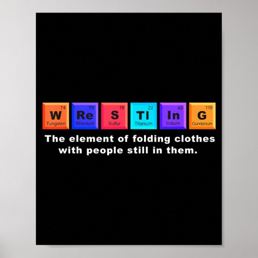 Worstelen met het periodiek systeem element de hou poster (Voorkant)