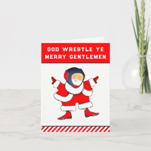 worstelen met Kerstmis Feestdagen Kaart (Voorkant)