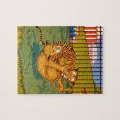 worstelen met tijger en luipaard legpuzzel (Horizontaal)