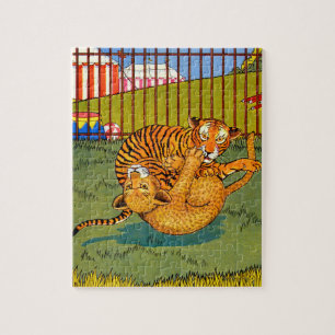 worstelen met tijger en luipaard legpuzzel