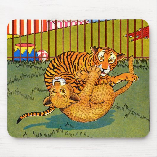 worstelen met tijger en luipaard muismat (Voorkant)