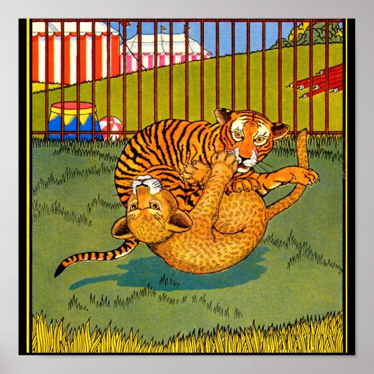 worstelen met tijger en luipaard poster (Voorkant)