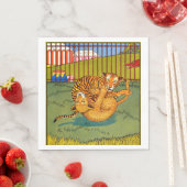 worstelen met tijger en luipaard servet (Insitu)
