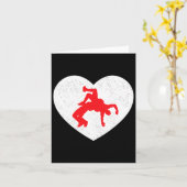 Worstelen Silhouet Valentijn Hartvorm Liefhebbers  Kaart (Gele Bloem)