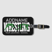 Worstelen Team ADD TEXT School Varsity Worstelaar Bagagelabel (Voorkant (horizontaal))