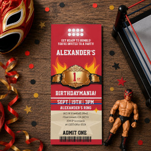 Worstelen Ticket 1e Verjaardagsfeestje Kaart