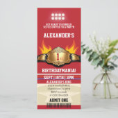 Worstelen Ticket 1e Verjaardagsfeestje Kaart (Staand voorkant)