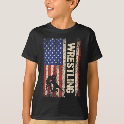 Worstelen Verenigde Staten Amerikaanse vlag Shirt (Voorkant)