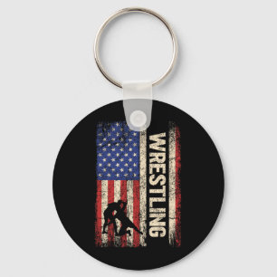 Worstelen Verenigde Staten Amerikaanse vlag Shirt  Sleutelhanger