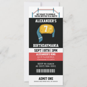Worstelen Verjaardagsfeest Ticket Kaart