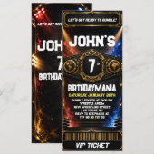 Worstelen Verjaardagsfeest Ticket Uitnodiging Them (Voorkant / Achterkant)