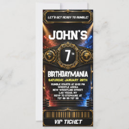 Worstelen Verjaardagsfeest Ticket Uitnodiging Them