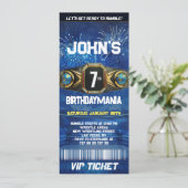 Worstelen Verjaardagsfeest Ticket Uitnodiging Them (Staand voorkant)