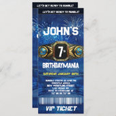 Worstelen Verjaardagsfeest Ticket Uitnodiging Them (Voorkant / Achterkant)