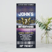 Worstelen Verjaardagsfeest Ticket Uitnodiging Them (Staand voorkant)