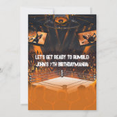 Worstelen Verjaardagsfeest Uitnodiging Thema (Achterkant)