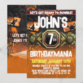 Worstelen Verjaardagsfeest Uitnodiging Thema (Voorkant / Achterkant)