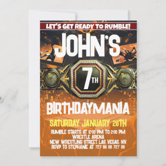 Worstelen Verjaardagsfeest Uitnodiging Thema