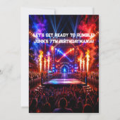 Worstelen verjaardagsfeest uitnodiging thema (Achterkant)