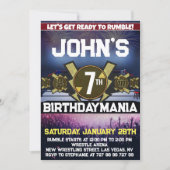 Worstelen Verjaardagsfeest Uitnodiging Thema (Voorkant)