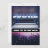 Worstelen Verjaardagsfeest Uitnodiging Thema (Achterkant)