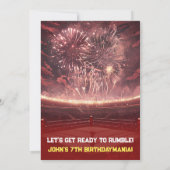 Worstelen Verjaardagsfeest Uitnodiging Thema (Achterkant)