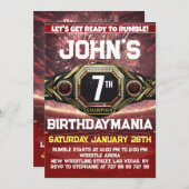 Worstelen Verjaardagsfeest Uitnodiging Thema (Voorkant / Achterkant)