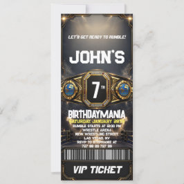 Worstelen Verjaardagsfeestje Ticket Uitnodiging Th