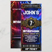 Worstelen verjaardagsfeestje ticket uitnodiging th (Voorkant / Achterkant)
