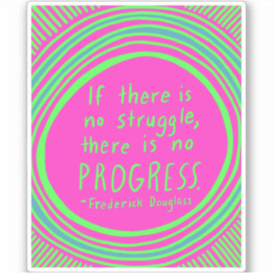 WORSTELEN VOORUITGANG Douglass Quote Lime Green Sticker