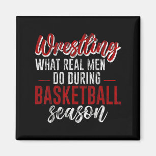 Worstelen wat echte mannen doen tijdens basketbal magneet