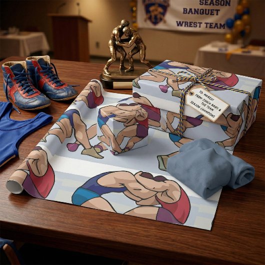 Worstelen wedstrijd cadeaupapier